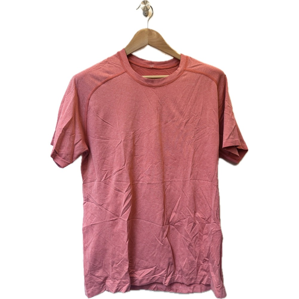 Lululemon Men's Short Sleeve Orange Active Workout Top Size Large‎
